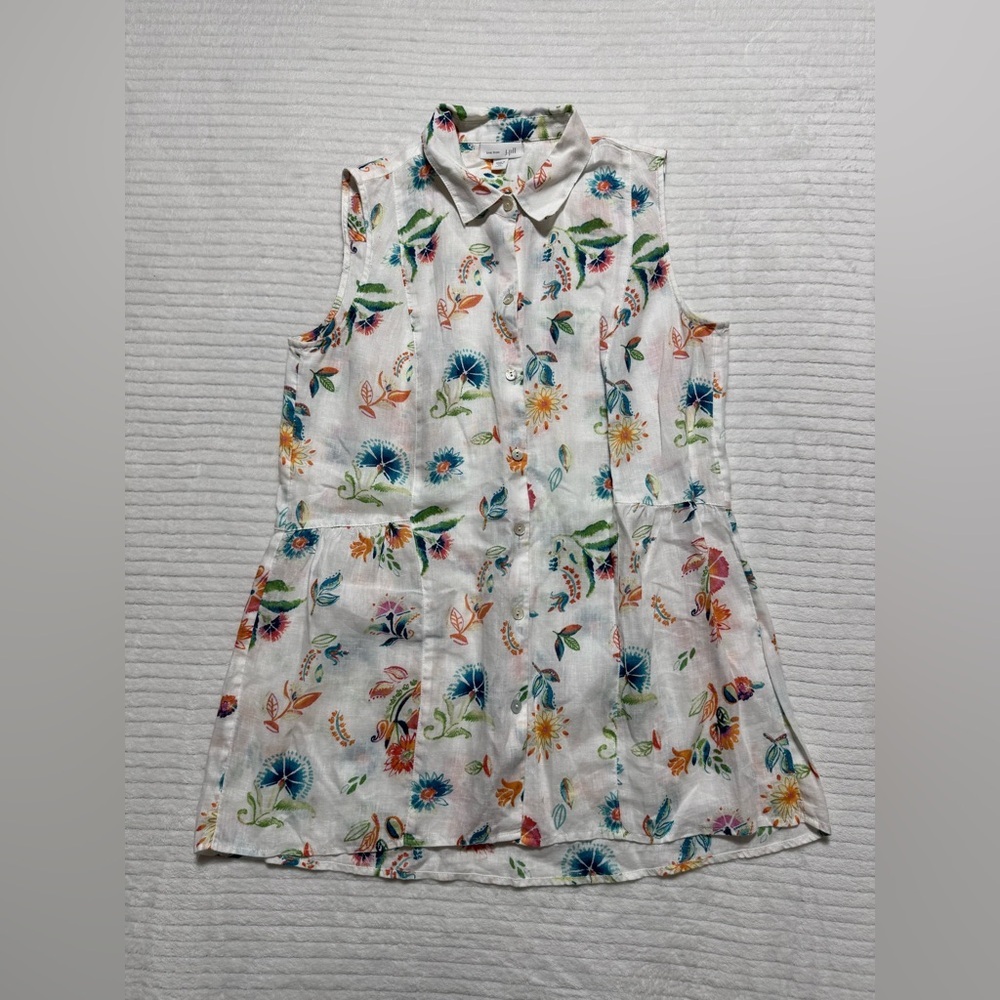 J. Jill Women Multicolor Floral Blouse 100% Line